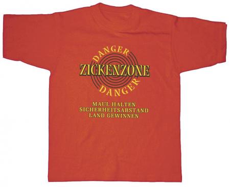 T-Shirt unisex mit Aufdruck - Zickenzone - 09508 rot - Gr. S-XXL