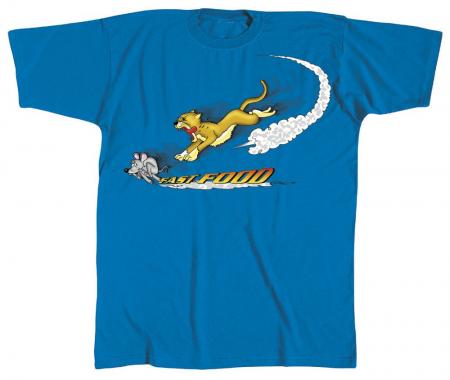 T-SHIRT unisex mit Print - Fast Food - 09662 blau - Gr. S-XXL