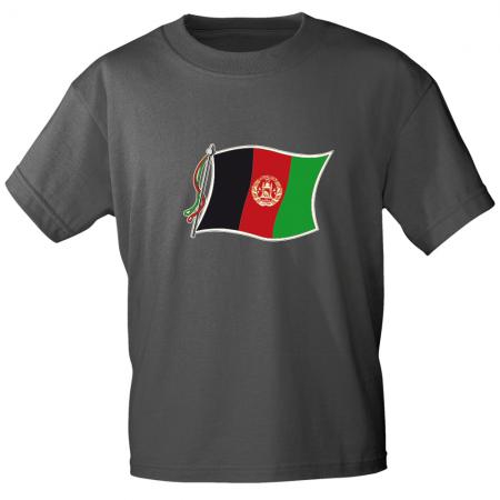 T-Shirt Unisex mit Print - AFGHANISTAN - 09864 Grau Gr. S-2XL
