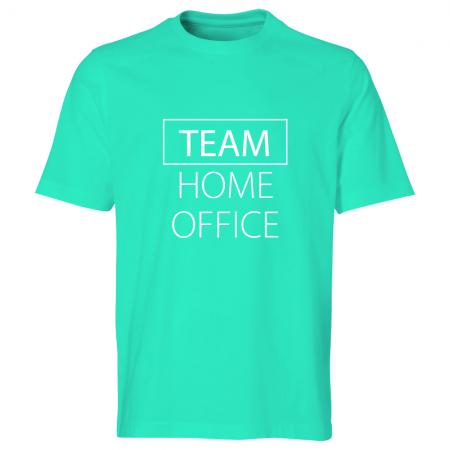 T-Shirt Unisex mit Print - TEAM HOME OFFICE - 09987 Gr. türkis / S