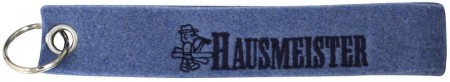 Filz-Schlüsselanhänger mit Stick HAUSMEISTER Gr. ca. 17x3cm 14136 Keyholder blau