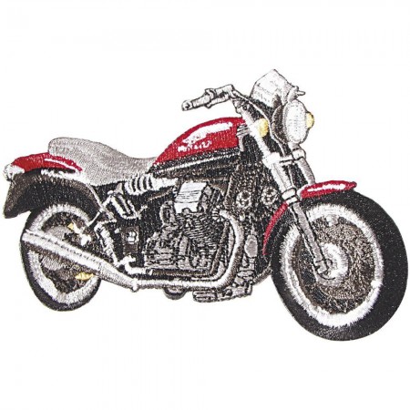 Aufnäher - Motorrad rot - 04170 - Gr. ca. 10,5 x 7,5cm