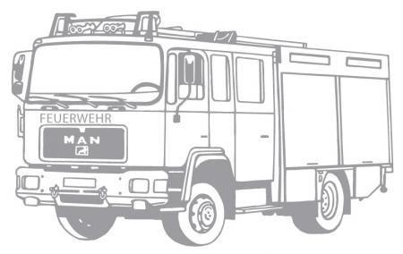 Aufkleber Applikation - Feuerwehrauto Feuerwehrwagen - AP1008 - versch. Farben und Größen