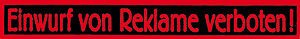 PVC Aufkleber für Briefkasten Briefkästen - KEINE WERBUNG - REKLAME - 302059 - Gr. ca. 90 x 10 mm
