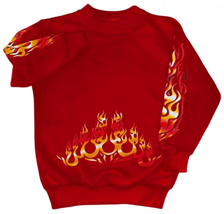 Sweatshirt mit Print - Feuer Flammen Fire- 10115 - versch. farben zur Wahl - rot / XXL