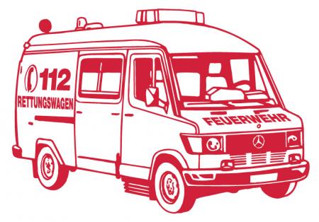 Aufkleber Applikation - Rettungswagen - AP1011 - versch. Farben und Größen