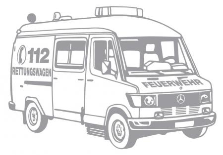 Aufkleber Applikation - Rettungswagen - AP1011 - versch. Farben und Größen