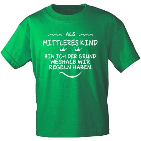 Kinder T-Shirt mit Print - Als mittleres Kind bin ich der Grund... - 12654 Gr. 110-164