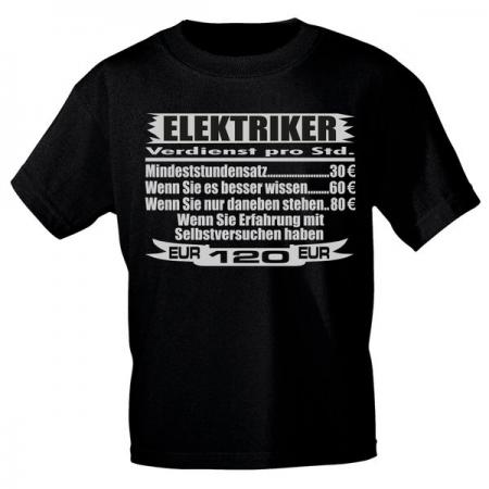 T-Shirt Sprücheshirt Handwerker - Elektriker - 10284 Schwarz M