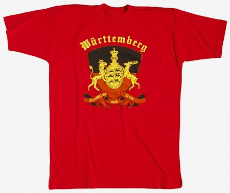 T-Shirt unisex mit Print - Württemberg - 10517 rot - Gr. S-XXL