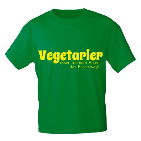 T-Shirt mit Print - Vegetarier essen meinem Essen das Essen weg - 10859 grün - Gr. S-XXL