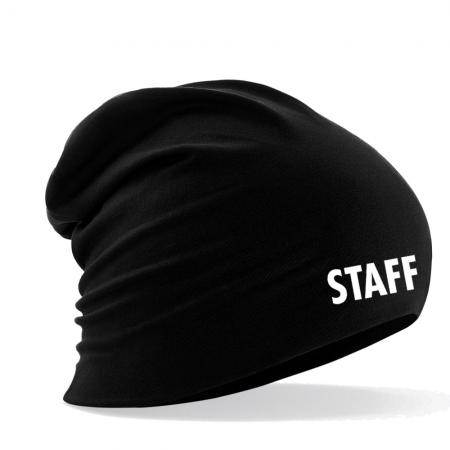 Longbeanie Slouch-Beanie Sommerbeanie mit Textildruck - STAFF - SB55003