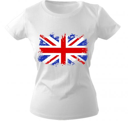 Girly-Shirt mit Print Flagge Fahne Union Jack Großbritannien G12122 Gr. weiß / L