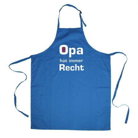 Grillschürze mit Print - Opa hat immer Recht - 12546 versch. Farben