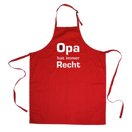 Grillschürze mit Print - Opa hat immer Recht - 12546 versch. Farben