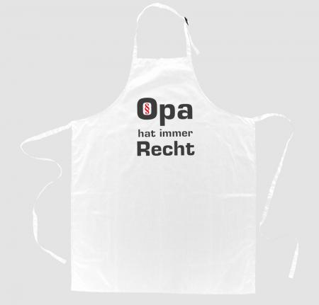 Grillschürze mit Print - Opa hat immer Recht - 12546 versch. Farben