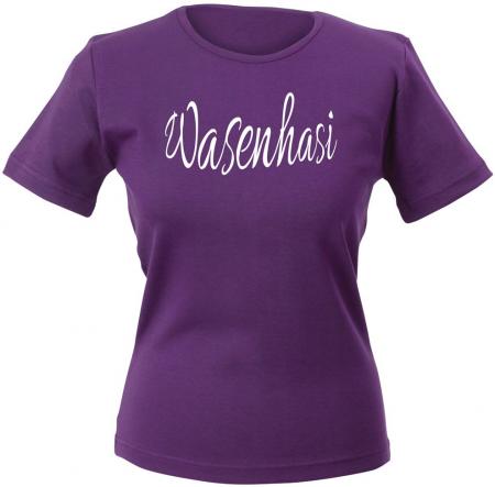 Girly-Shirt mit print - Wasenhasi - 12617 - versch. farben zur Wahl - lila / XL