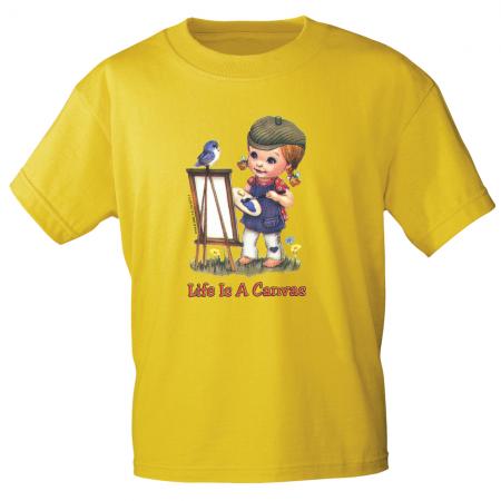 Kinder T-Shirt Print Life is a Canvas 12657 versch. Farben Gr. 110-164