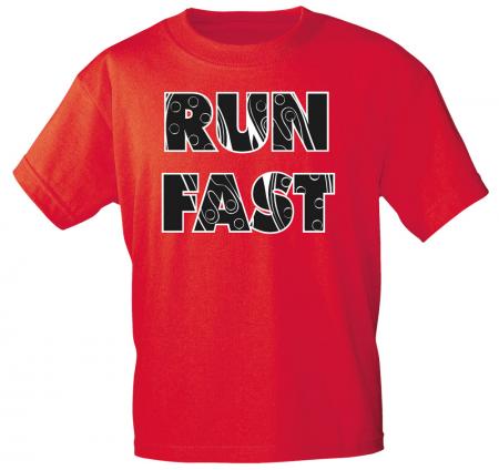 T-Shirt unisex mit Aufdruck - RUN FAST - 12681 - Gr. S-XXL