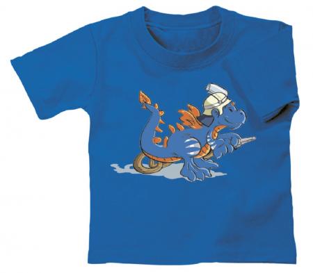 KINDER T-SHIRT mit Print - Feuerwehr-Drache - 12703 - royalblau - Gr. 86-164