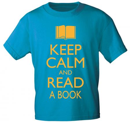 T-SHIRT unisex mit Motivdruck - Keep calm and read a book- 12901 - Gr. S-XXL