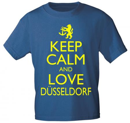 T-Shirt mit Print - Keep calm and love Düsseldorf - 12909 - versch. Farben zur Wahl - Gr. S-2XL