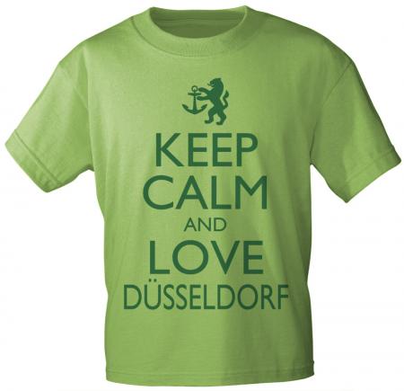 T-Shirt mit Print - Keep calm and love Düsseldorf - 12909 - versch. Farben zur Wahl - Gr. S-2XL
