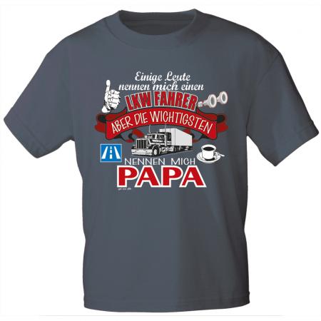 T-Shirt mit Print - LKW-Fahrer..nennen mich Papa - 12955 anthrazitgrau Gr. S-2XL