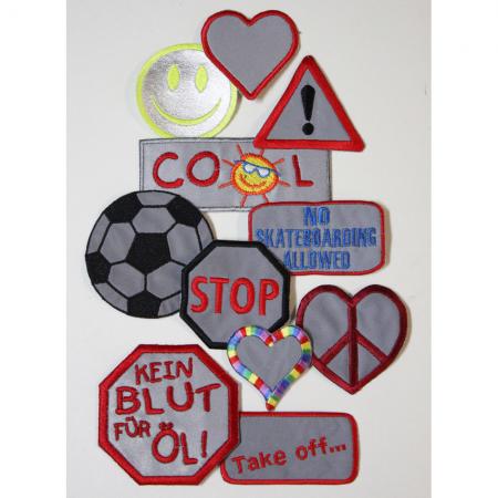 11 x Aufnaeher reflektierend versch. Groeßen Restposten Tombola B2B Sonderpreis - 138/1