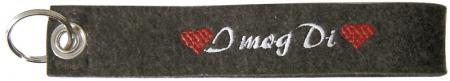 Filz-Schlüsselanhänger mit Stick I mog Di Gr. ca. 19x3cm 14017 schwarz