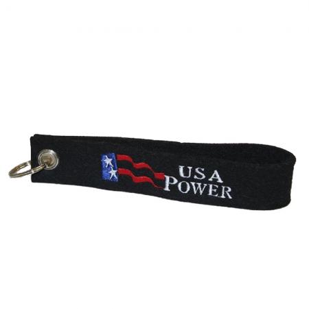 Filz-Schlüsselanhänger mit Stick USA POWER Gr. ca. 17x3cm 14047  Keyholder schwarz