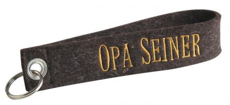 Filz-Schlüsselanhänger mit Stick Opa seiner Gr. ca. 17xcm 14063 braun