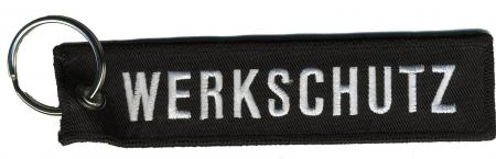 STOFF-SCHLÜSSELANHÄNGER mit Stick - Werkschutz - Gr. ca. 12,5x3cm - 14129-5