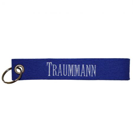 Filz-Schlüsselanhänger mit Stick Traummann Gr. ca. 17x3cm 14250 blau