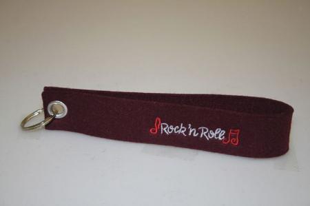 Filz-Schlüsselanhänger mit Stick Rock´n Roll Gr. ca. 17x3cm 14275 schwarz