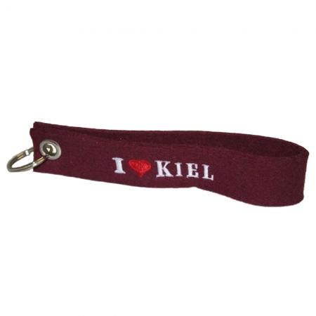 Filz-Schlüsselanhänger mit Stick I love Kiel Gr. ca. 17x3cm 14319 bordeaux