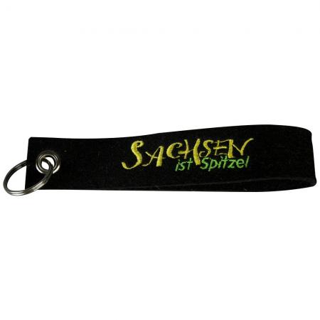 Filz-Schlüsselanhänger mit Stick Sachsen ist spitze Gr. ca. 17x3cm 14393 schwarz