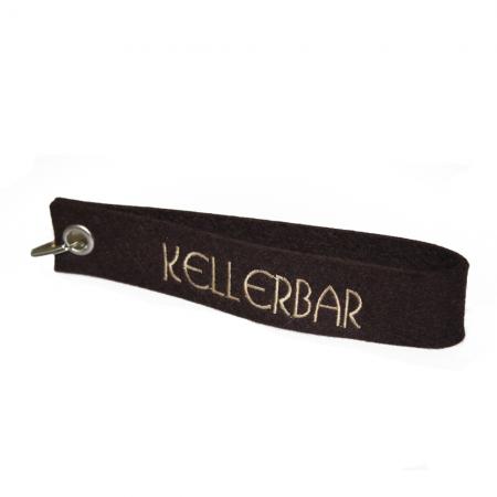 Filz-Schlüsselanhänger mit Stick Kellerbar Gr. ca. 17x3cm 14417 schwarz