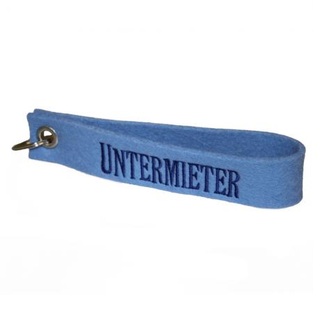 Filz-Schlüsselanhänger mit Stick Untermieter Gr. ca. 17x3cm 14430 hellblau