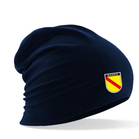 Longbeanie Slouch-Beanie Sommerbeanie mit Textildruck Wappen - BADEN - SB55027