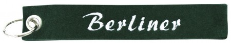 Filz-Schlüsselanhänger mit Stick Berliner Gr. ca. 17x3cm 14203 schwarz
