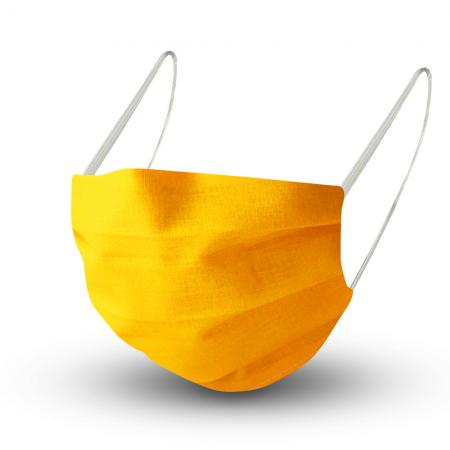 Baumwollmaske mit zertifiziertem Innenvlies - SONNENGELB - 15413 + Gratiszugabe