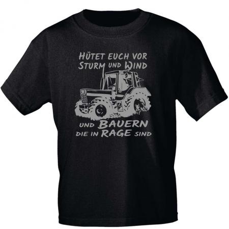 T-Shirt mit Print - ...und Bauern die in Rage sind - 15723 Schwarz Gr. S-3XL