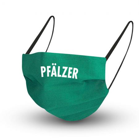 Baumwollmaske in GRÜN mit zertifiziertem Innenvlies - PFÄLZER - 15748 + Gratiszugabe