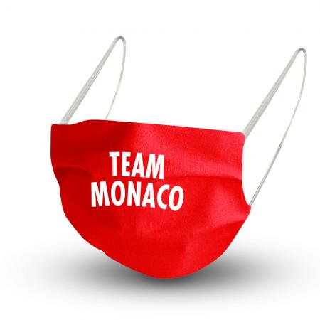 Baumwollmaske in ROT mit zertifiziertem Innenvlies - TEAM MONACO - 15794 + Gratiszugabe