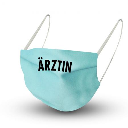 Textil Design Maske mit zertifizierten Innenvlies - ÄRZTIN - 15869 + Gratiszugabe