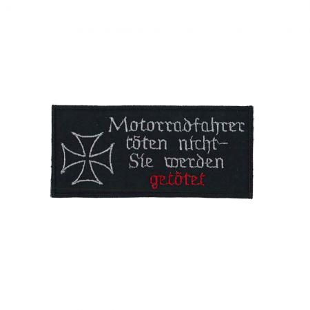 Aufnäher - Motorradfahrer töten nicht, sie werden.. -Gr. ca. 11 x 5 cm - 01612