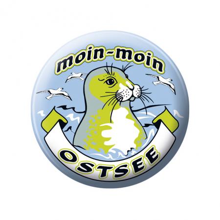 Ansteckbutton mit Print - Moin Moin Ostsee - 18253 - Gr. ca. 57mm