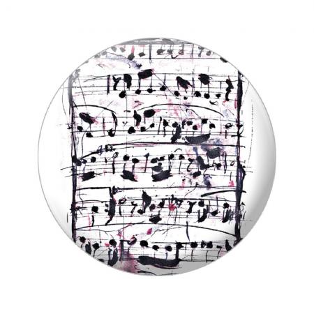 Ansteckbutton - Notenblatt weiß - 18642 - Gr. ca. 5,7 cm