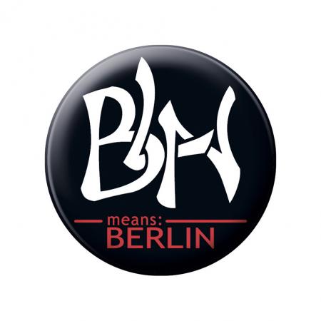 Ansteckbutton - BLN means Berlin schwarz - 18838 - Gr. ca. 5,7cm